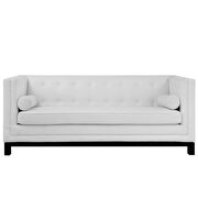 Bonded leather sofa in white additional photo 2 of 3