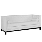 Bonded leather sofa in white additional photo 3 of 3