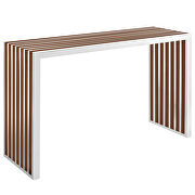 Wood inlay console table in walnut by Modway additional picture 2
