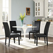 Dining faux leather side chair in black additional photo 3 of 5