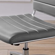 Armless mid back office chair in gray additional photo 2 of 7