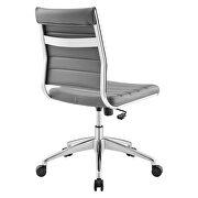 Armless mid back office chair in gray additional photo 4 of 7