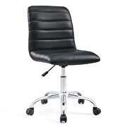 Armless mid back vinyl office chair in black by Modway additional picture 6