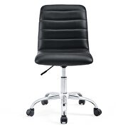 Armless mid back vinyl office chair in black by Modway additional picture 9