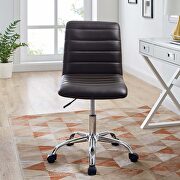 Armless mid back vinyl office chair in brown by Modway additional picture 3