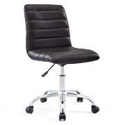 Armless mid back vinyl office chair in brown by Modway additional picture 6