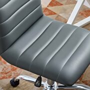 Armless mid back vinyl office chair in gray by Modway additional picture 2