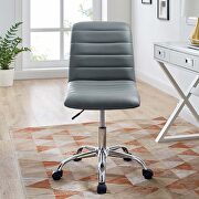 Armless mid back vinyl office chair in gray by Modway additional picture 3