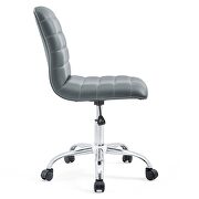 Armless mid back vinyl office chair in gray by Modway additional picture 7