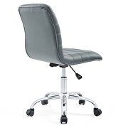 Armless mid back vinyl office chair in gray by Modway additional picture 8