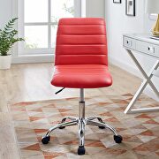 Armless mid back vinyl office chair in red by Modway additional picture 3