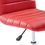 Armless mid back vinyl office chair in red additional photo 5 of 8