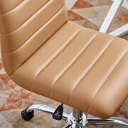 Armless mid back vinyl office chair in tan by Modway additional picture 2