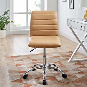 Armless mid back vinyl office chair in tan by Modway additional picture 3