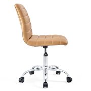 Armless mid back vinyl office chair in tan by Modway additional picture 7