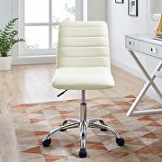 Armless mid back vinyl office chair in white by Modway additional picture 3