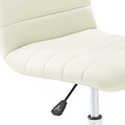 Armless mid back vinyl office chair in white by Modway additional picture 5