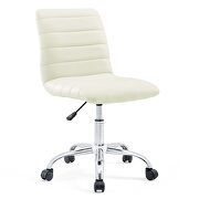 Armless mid back vinyl office chair in white by Modway additional picture 6