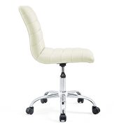 Armless mid back vinyl office chair in white by Modway additional picture 7