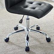Armless mid back office chair in black additional photo 2 of 8