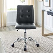 Armless mid back office chair in black additional photo 3 of 8