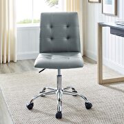 Armless mid back office chair in gray additional photo 3 of 8