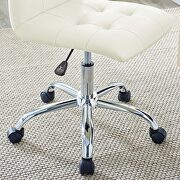 Armless mid back office chair in white additional photo 2 of 8