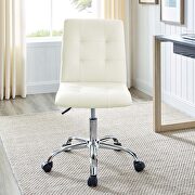 Armless mid back office chair in white additional photo 3 of 8