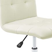 Armless mid back office chair in white additional photo 5 of 8