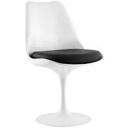 White dining side chair w black vinyl cushion by Modway additional picture 3