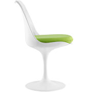 White dining side chair with green vinyl cushion additional photo 2 of 3