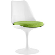 White dining side chair with green vinyl cushion additional photo 3 of 3