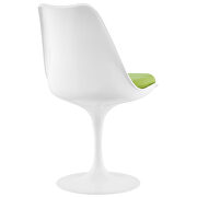 White dining side chair with green vinyl cushion additional photo 4 of 3