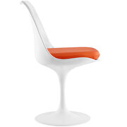 White dining side chair with orange vinyl cushion additional photo 2 of 3