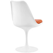 White dining side chair with orange vinyl cushion additional photo 4 of 3