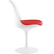 White dining side chair with red vinyl cushion additional photo 2 of 3