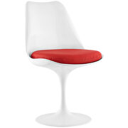 White dining side chair with red vinyl cushion additional photo 3 of 3