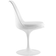 White dining side chair with white vinyl cushion by Modway additional picture 2