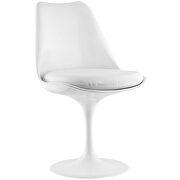 White dining side chair with white vinyl cushion additional photo 3 of 3