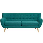 Mid-century style tufted retro couch in teal additional photo 4 of 4