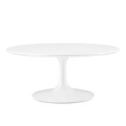 Round wood coffee table in white by Modway additional picture 3