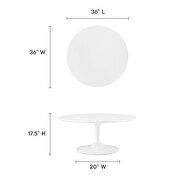 Round wood coffee table in white by Modway additional picture 8