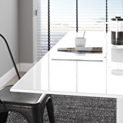 Rectangle wood dining table in white by Modway additional picture 2