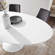 Oval wood top dining table in white by Modway additional picture 2