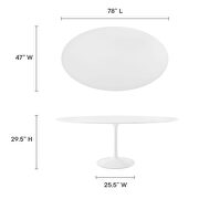 Oval wood top dining table in white by Modway additional picture 8