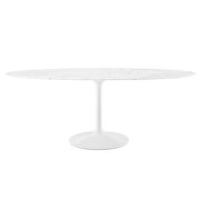 Oval artificial marble dining table in white by Modway additional picture 3