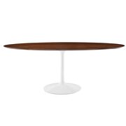 Oval wood dining table in walnut by Modway additional picture 4