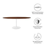 Oval wood dining table in walnut by Modway additional picture 7