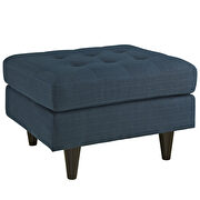 Upholstered fabric ottoman in azure additional photo 2 of 3