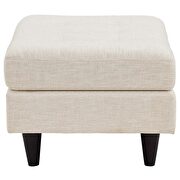 Upholstered fabric ottoman in beige additional photo 3 of 3